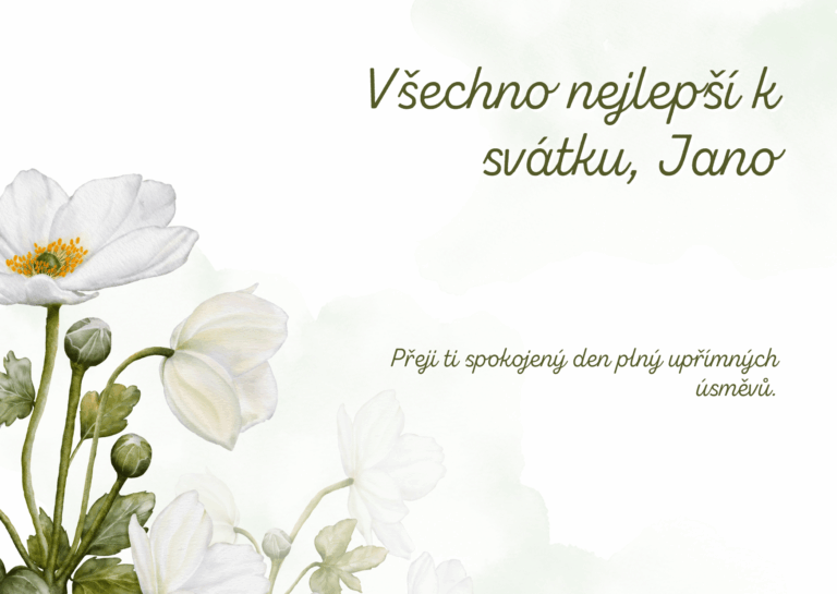 Přání k svátku Jana