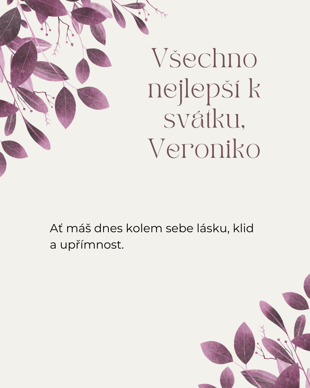 Přání k svátku Veronika