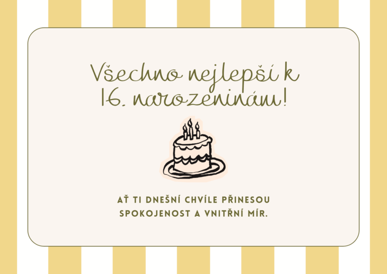 Přání k 16 narozeninám pro holku