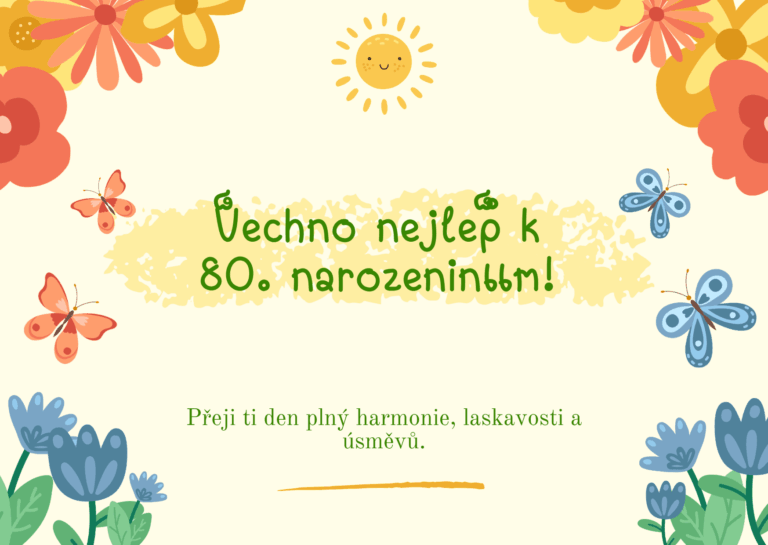 Přání k 80 Narozeninám pro ženu